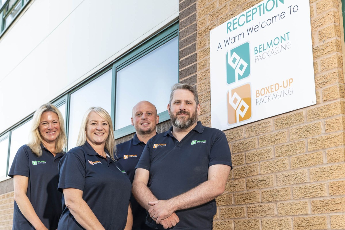 14492 Customer Care Team Stood Outside The Office